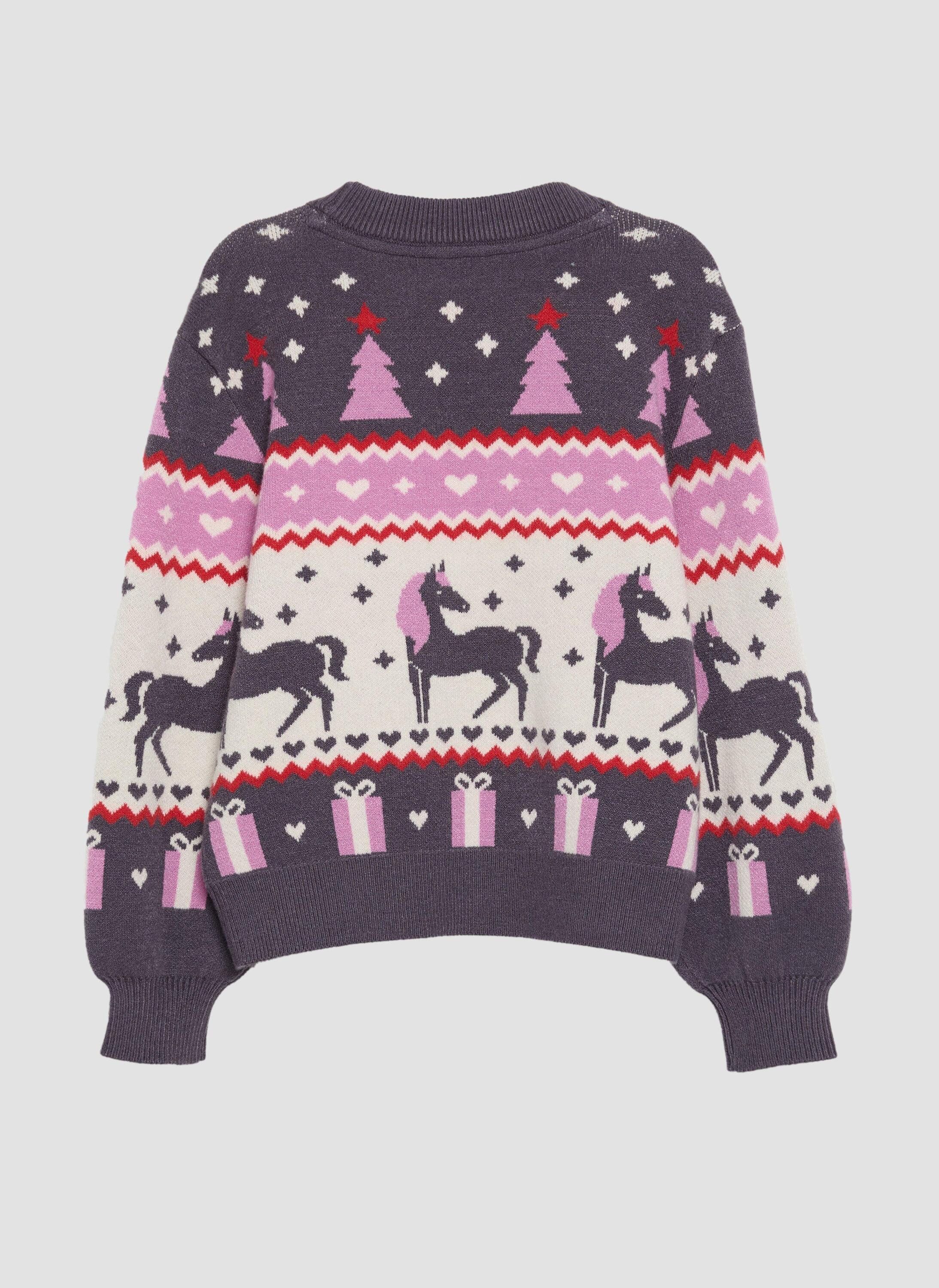 s.Oliver Longpullover Strickpullover Weicher Strickpullover mit Weihnachtsmotiv