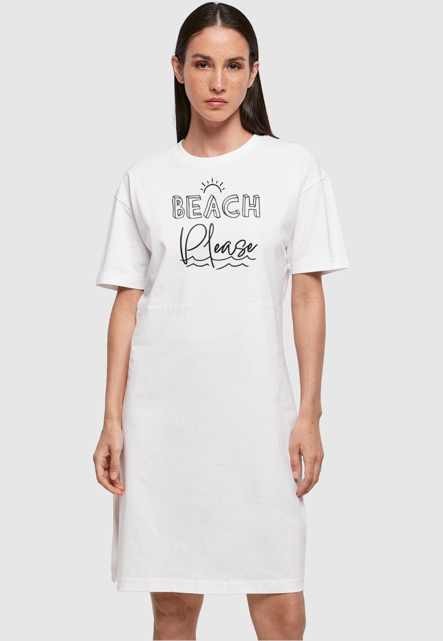 Merchcode Stillkleid Damen Ladies (1- tlg) Oversized Beach Dress Slit Please Tee