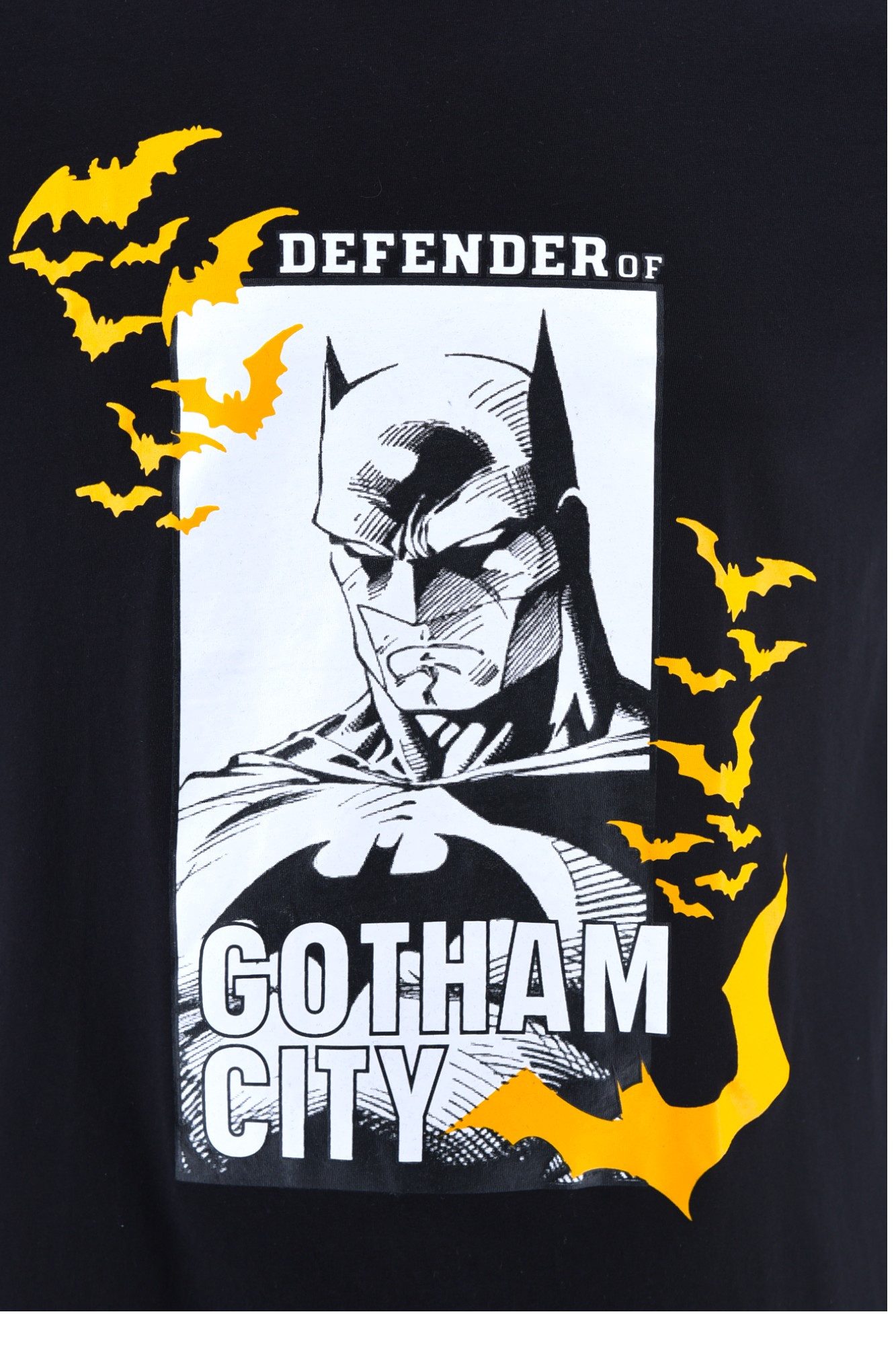 Batman T-Shirt Defender of Gotham City Jersey Kurzarmshirt aus Baumwolle Gr. S - XXL