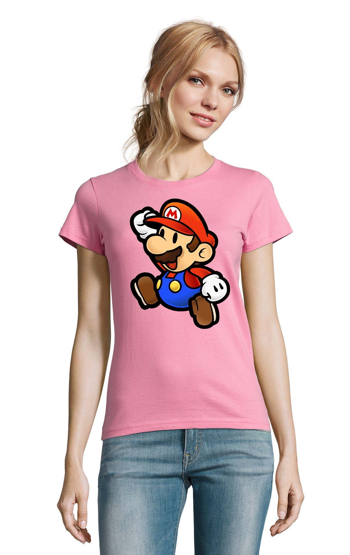 T-Shirt Damen Mario Retro Super Gaming Luigi Yoshi Super