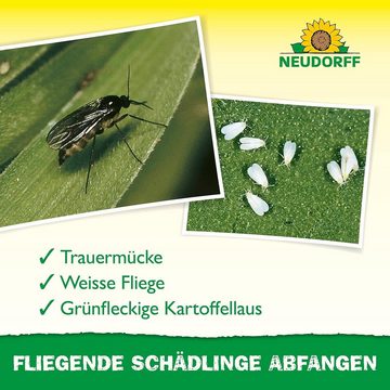 Neudorff Insektenfalle Gelb-Sticker, gegen kleine fliegende Schädlinge wie Trauermücken, insektizid frei