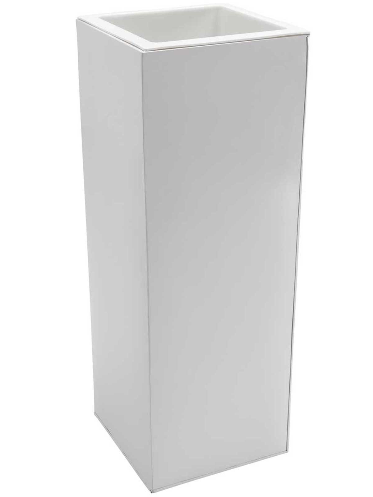 VIVANNO Pflanzkübel Zink BLOCK Säule - Weiß Matt (1 St), 29x29x80 cm günstig online kaufen