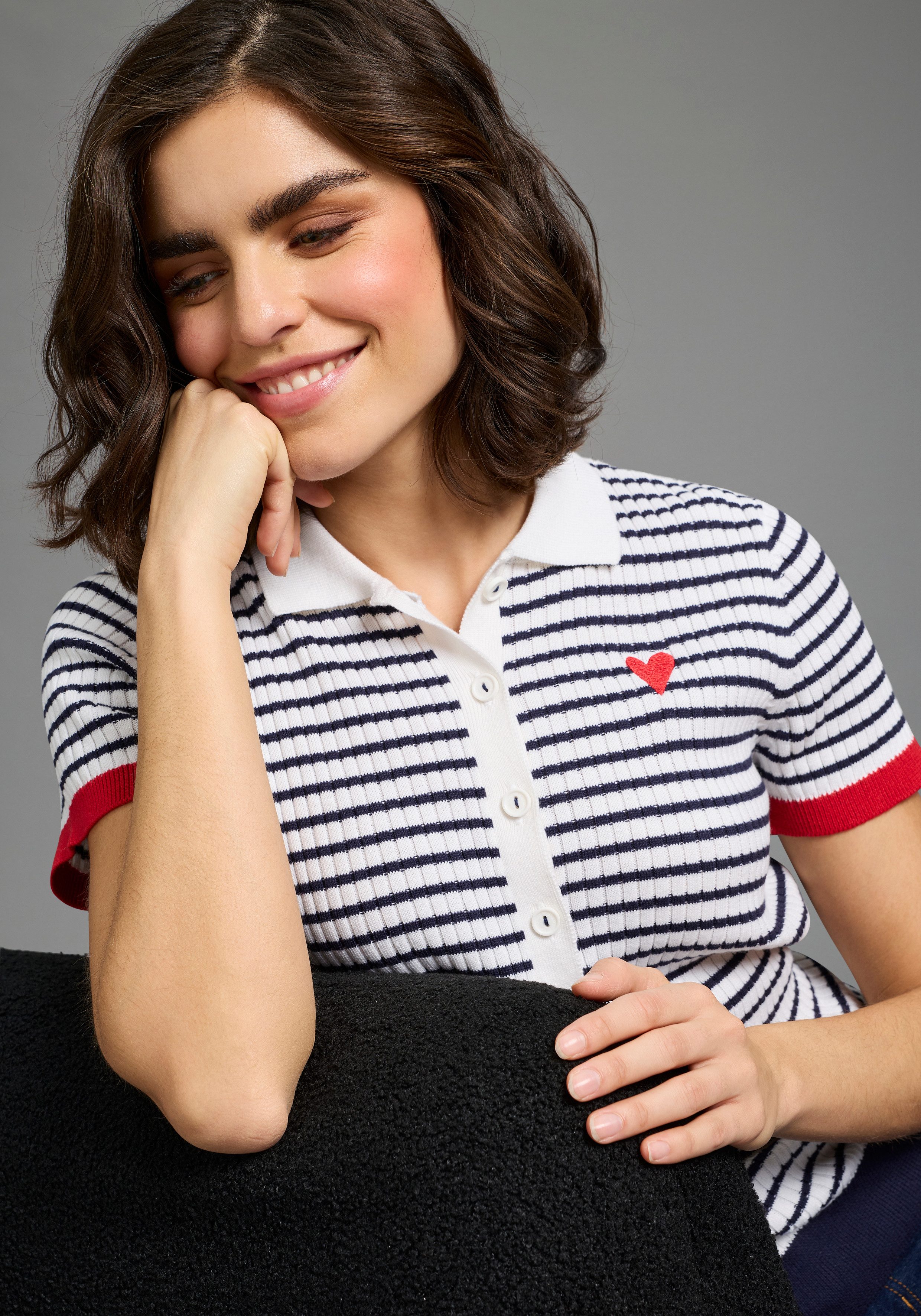 KangaROOS Polokragenpullover aus Baumwoll-Mix, Polokragen, schmale Basic-Passform