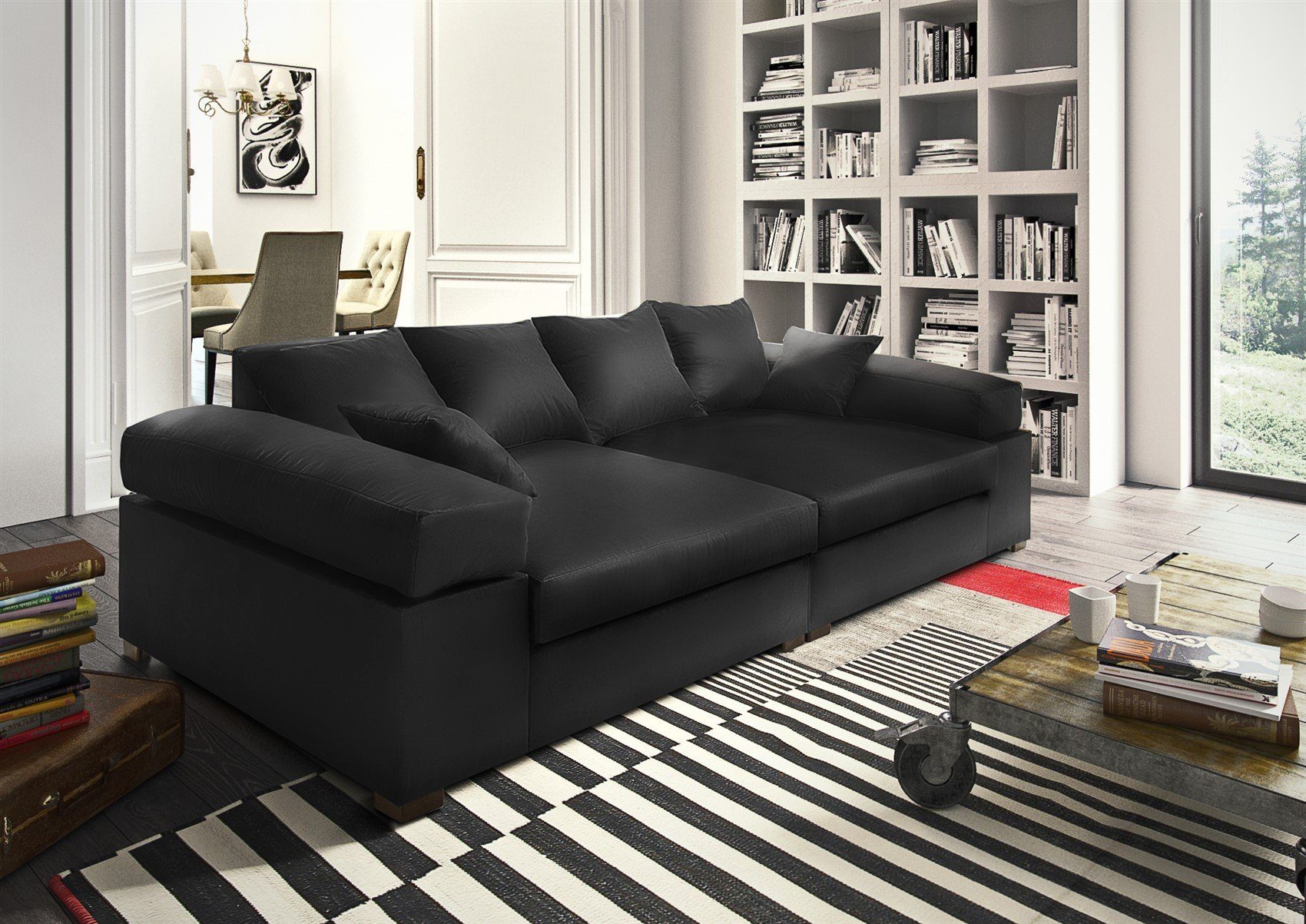 Megasofa Riesensofa Big-Sofa unter Big Möbel AREZZO, der Teile, Zierkissen Artikelnummer: Stoffe Neue Sofa Fun inkl. S0V8R0K8OM1P2 1 Couchgarnitur