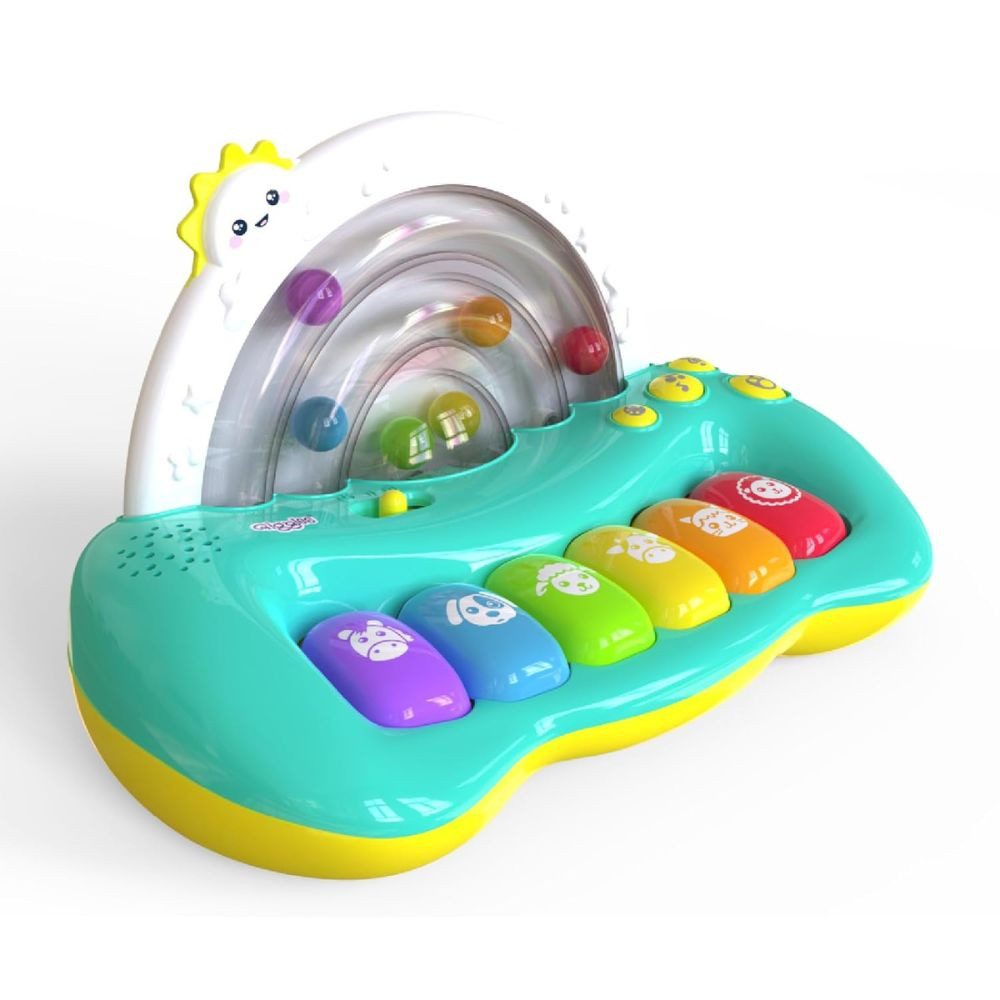 Funskool Spielzeug-Musikinstrument Jumpin Melody Keyboard Lernspielzeug für Kleinkinder bunt & interaktiv, (Lernspielzeug / Musikinstrument, 6 bunte Tasten mit Farbball-Semi-Kreisbahn, 4 Spielmodi), Fördert Musikverständnis, Farbenlernen & Motorik