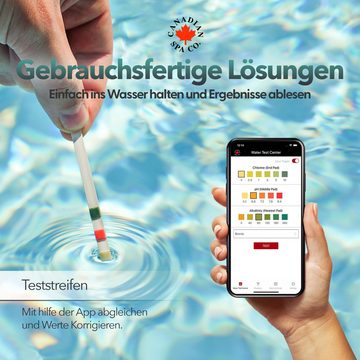 Canadian Spa GmbH Poolpflege Wasserpflege Set Deluxe, 8-teilges Set zur Wasseraufbereitung inkl. Wassertest App