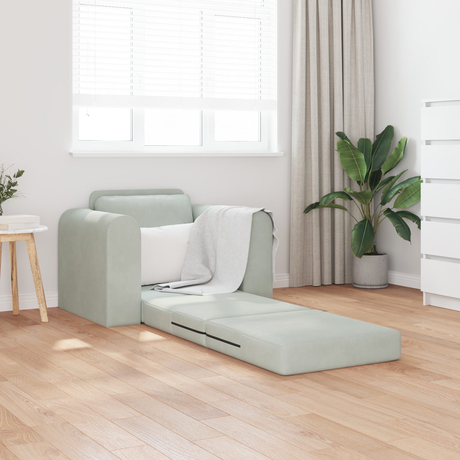 vidaXL Sofa Fußsofabett 2-in-1 hellgrau 98x71x83 günstig online kaufen