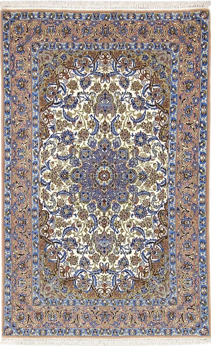 Orientteppich Isfahan Seidenkette 107x169 Handgeknüpfter Orientteppich, Nain Trading, rechteckig, Höhe: 6 mm