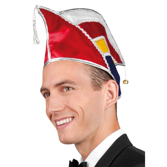 Boland Kostüm Prinzenmütze rot-weiß Klassische Mütze für Karneval Fastnacht und Fasching