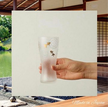 ISHIZUKA GLASS Bierglas Made in Japan Japanisches Bier Glas Feuerwerk-Motiv 310ml