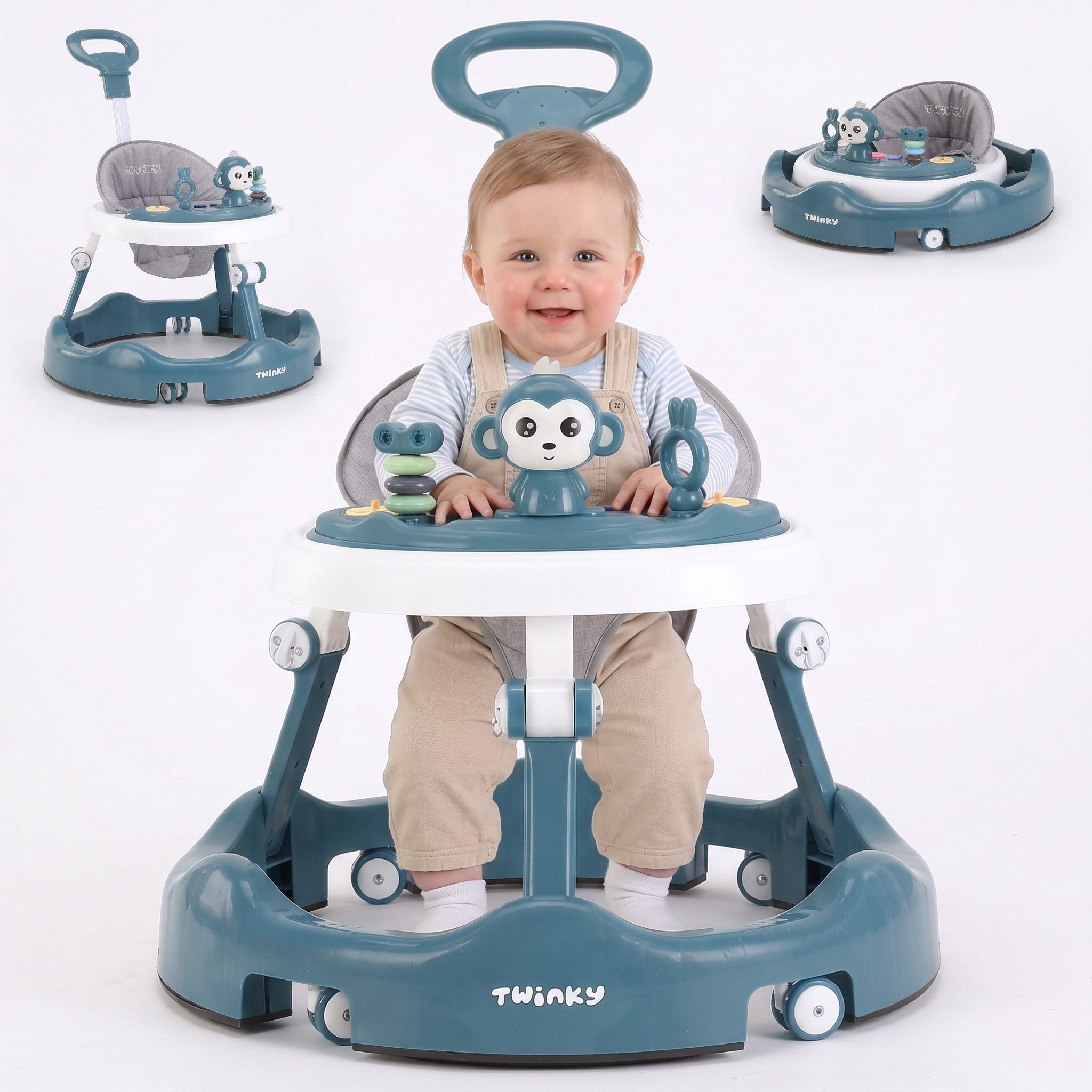 TWINKY Lauflernhilfe für Baby - Klappbarer Lauflernwagen mit Schiebegriff, (Bedienungsanleitung für Babywalker)