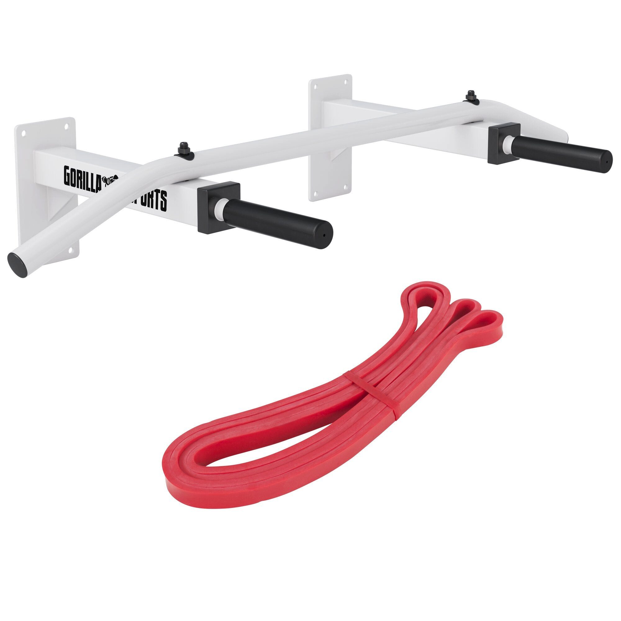 GORILLA SPORTS Klimmzugstange Klimmzugset (Klimmzugstange + Resistance Band) weiß und schwarz (1-tlg)