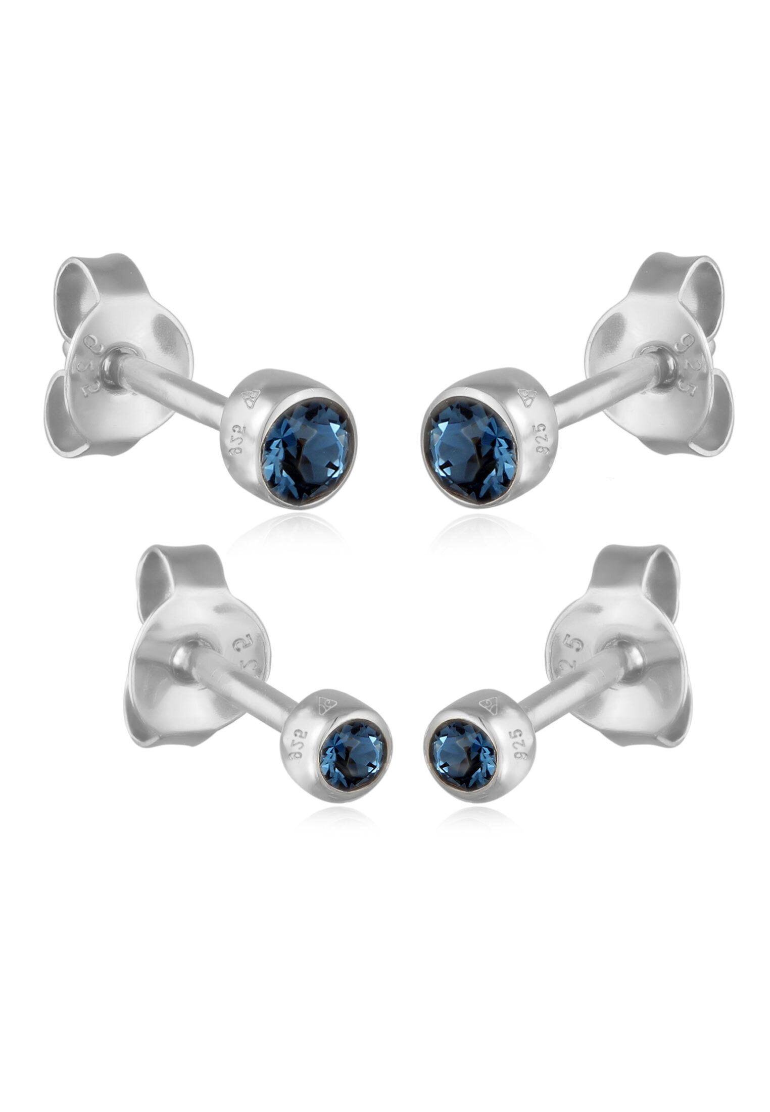 ELLI Ohrring-Set Kristalle Basic Ohrstecker Set Silber mehr