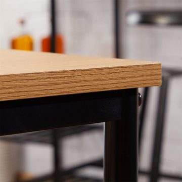 CARO-Möbel Schreibtisch IZEDA, Schreibtisch im Industrial Stil aus Metall und MDF Wildeiche großer Ti