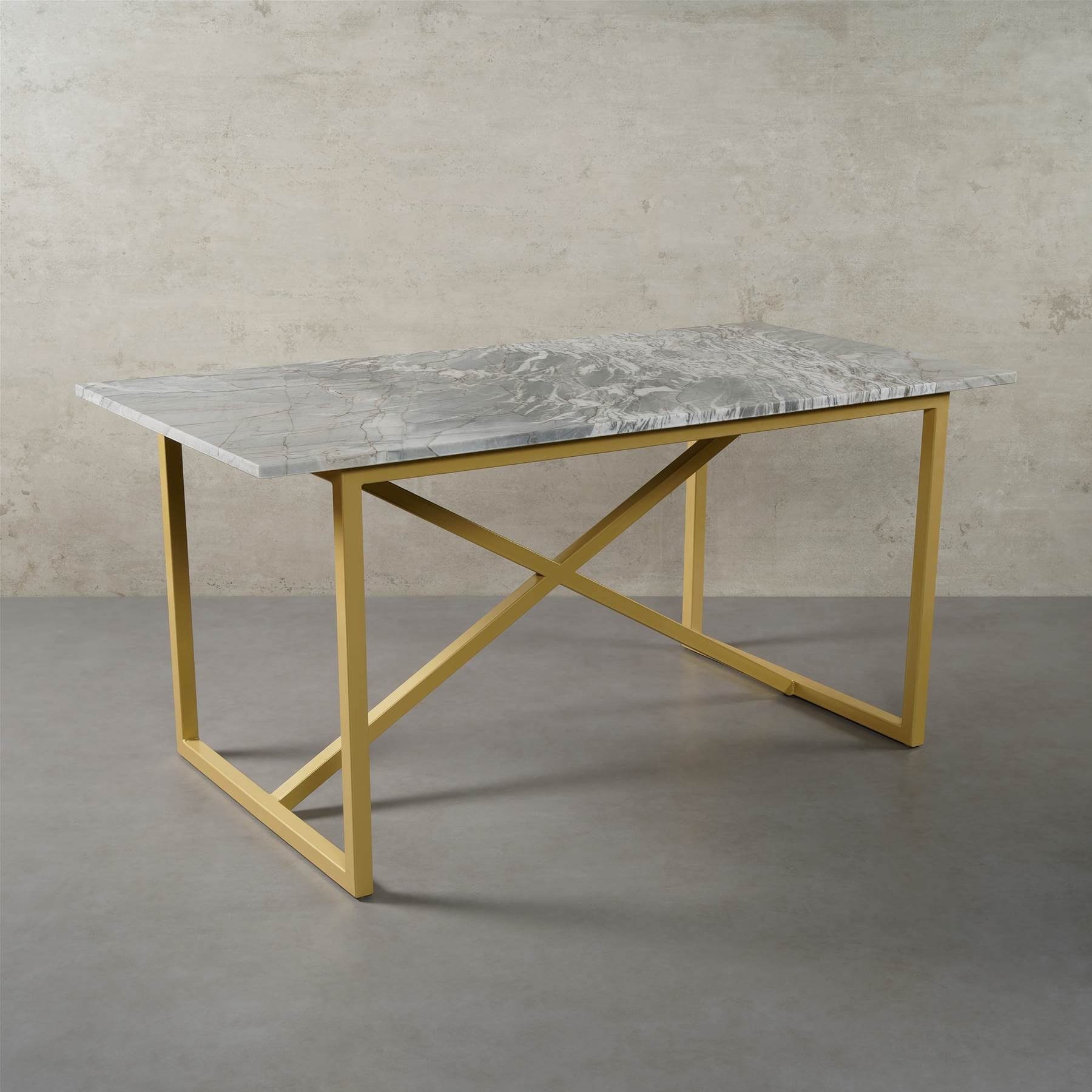 MAGNA Atelier Esstisch PRAG mit ECHTEM MARMOR, Esstisch eckig, gold Metallgestell, 160cmx80cmx75cm & 200x100x75cm Venom