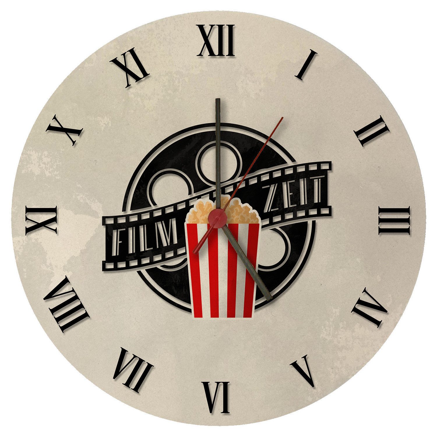 Wanduhr Filmzeit Wanduhr aus MDF für Filmfans