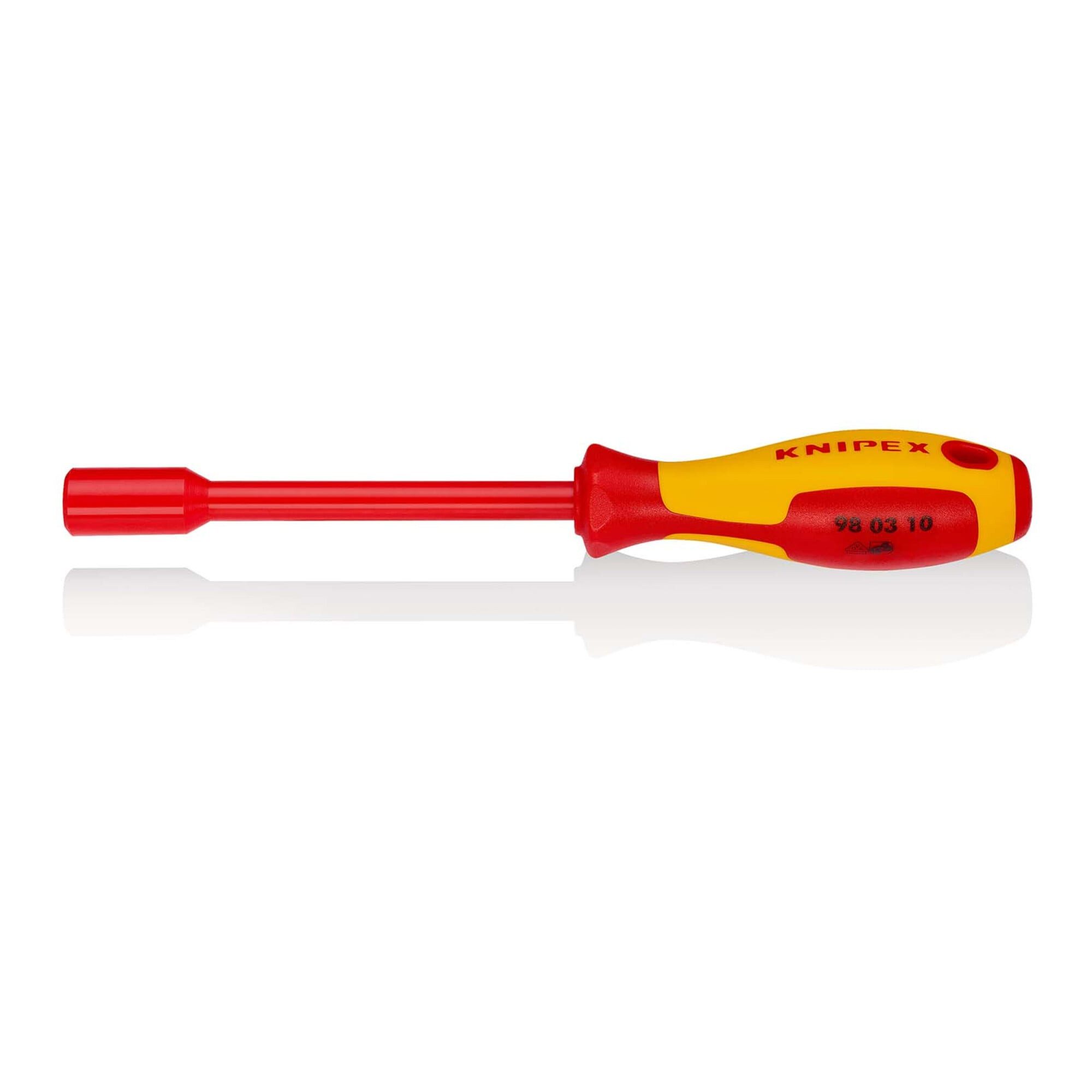 Knipex Steckschlüssel KNIPEX 98 03 10 Steckschlüssel mit Schraubendreher-Griff isoliert mit