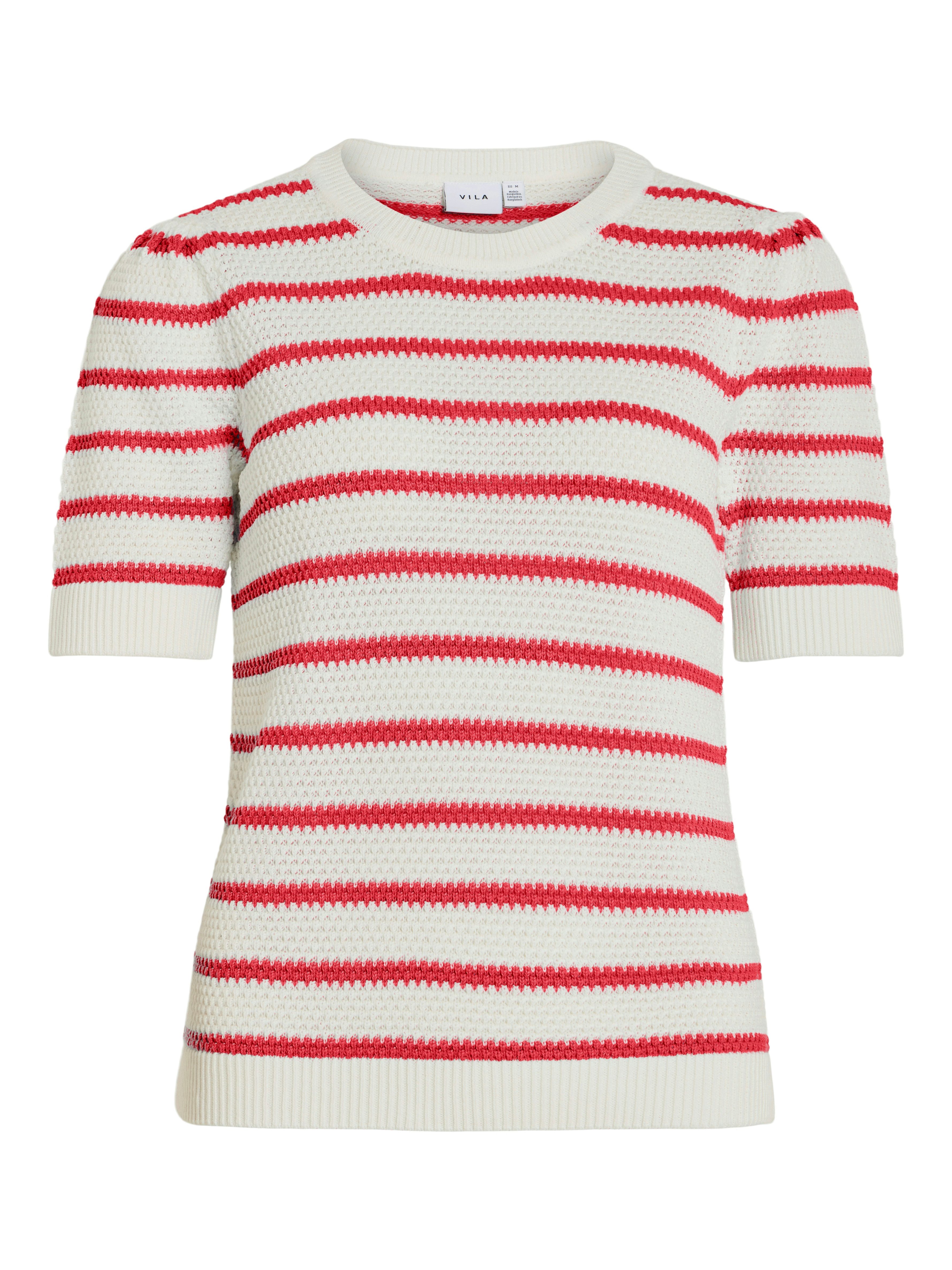 Vila Kurzarmpullover VIDALO O-NECK S/S STRIPE KNIT-NOOS günstig online kaufen