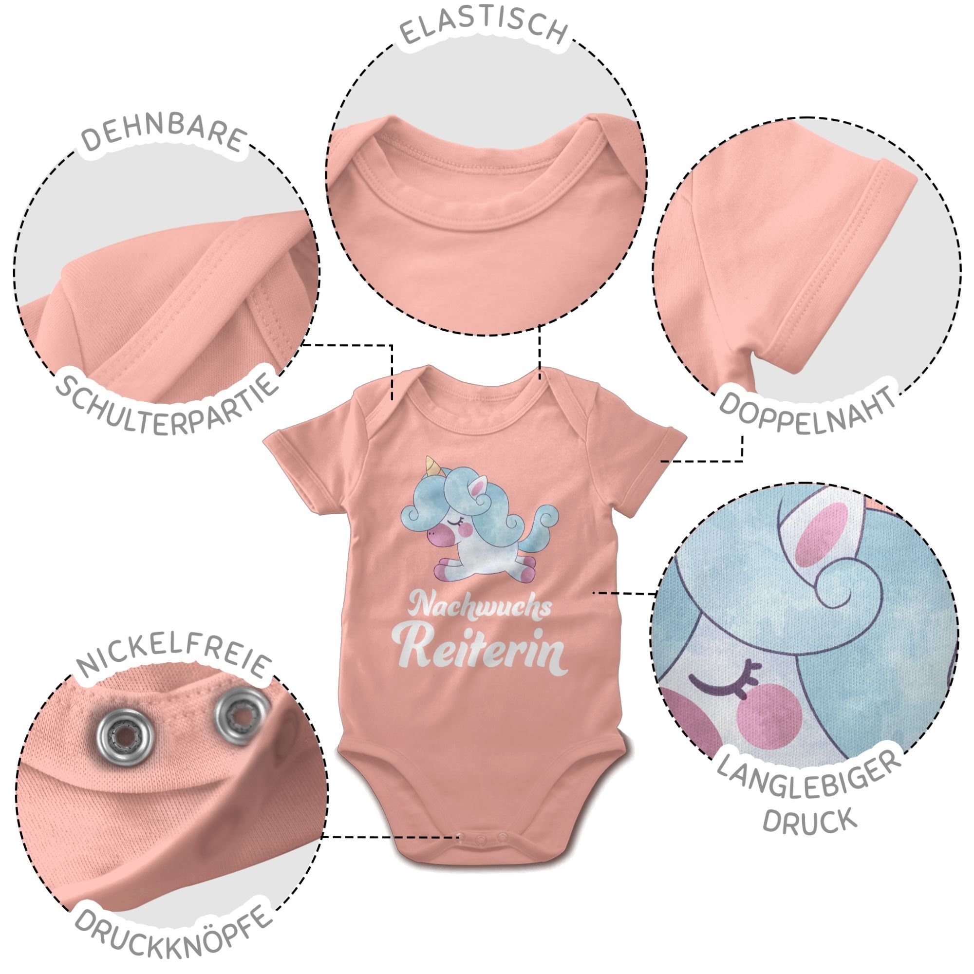 Shirtbody Nachwuchsreiterin Babyrosa 2 Pferd Shirtracer