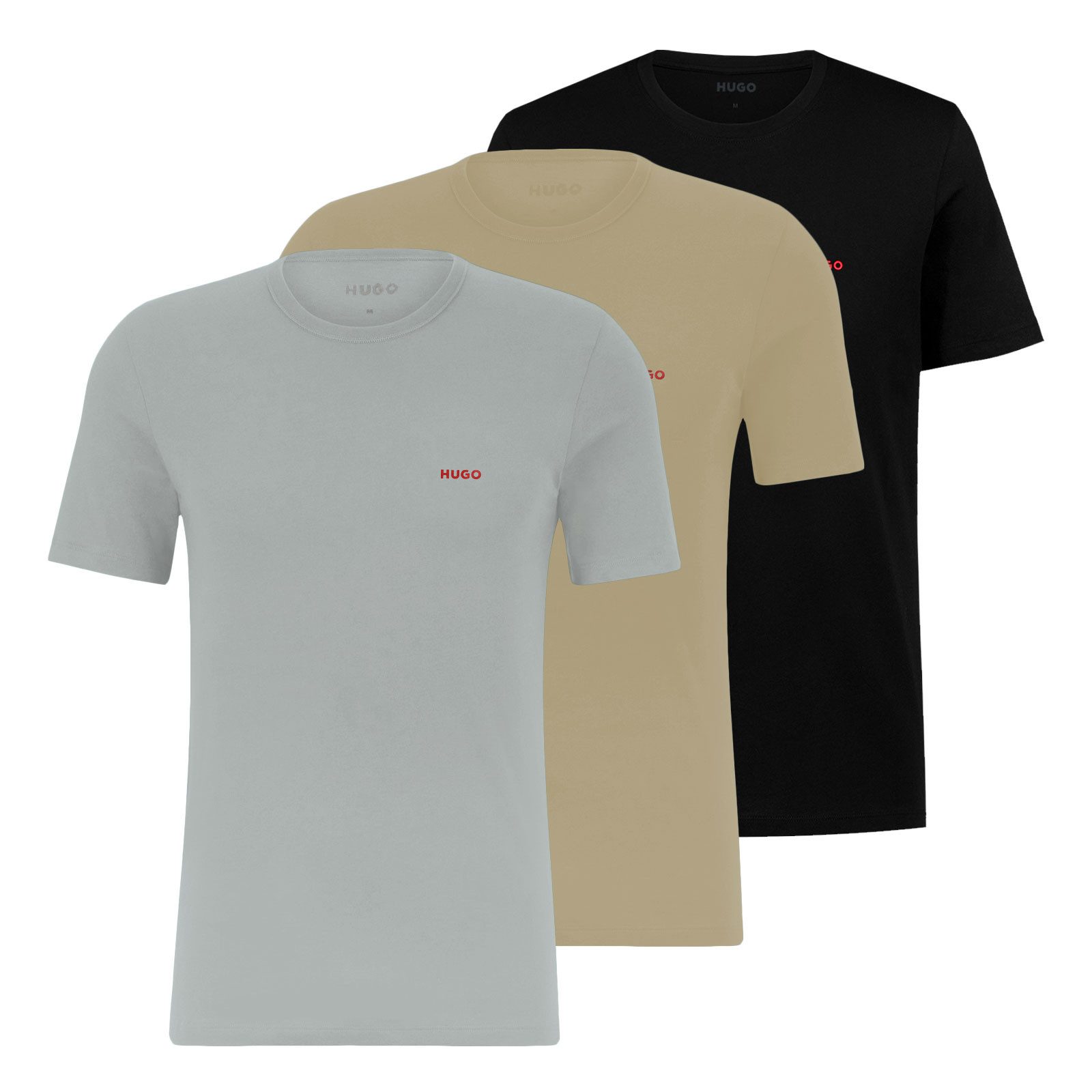 HUGO Unterziehshirt Crew-Neck T-Shirt (3-St., 3 Stück) mit Logo-Print günstig online kaufen