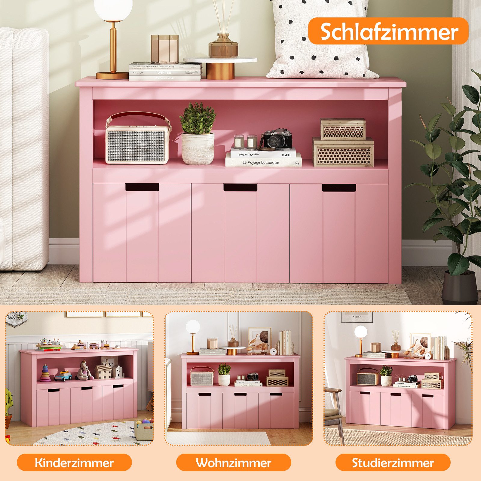 COSTWAY Bücherregal, Kinderregal Spielzeugschrank mit Schubladen günstig online kaufen