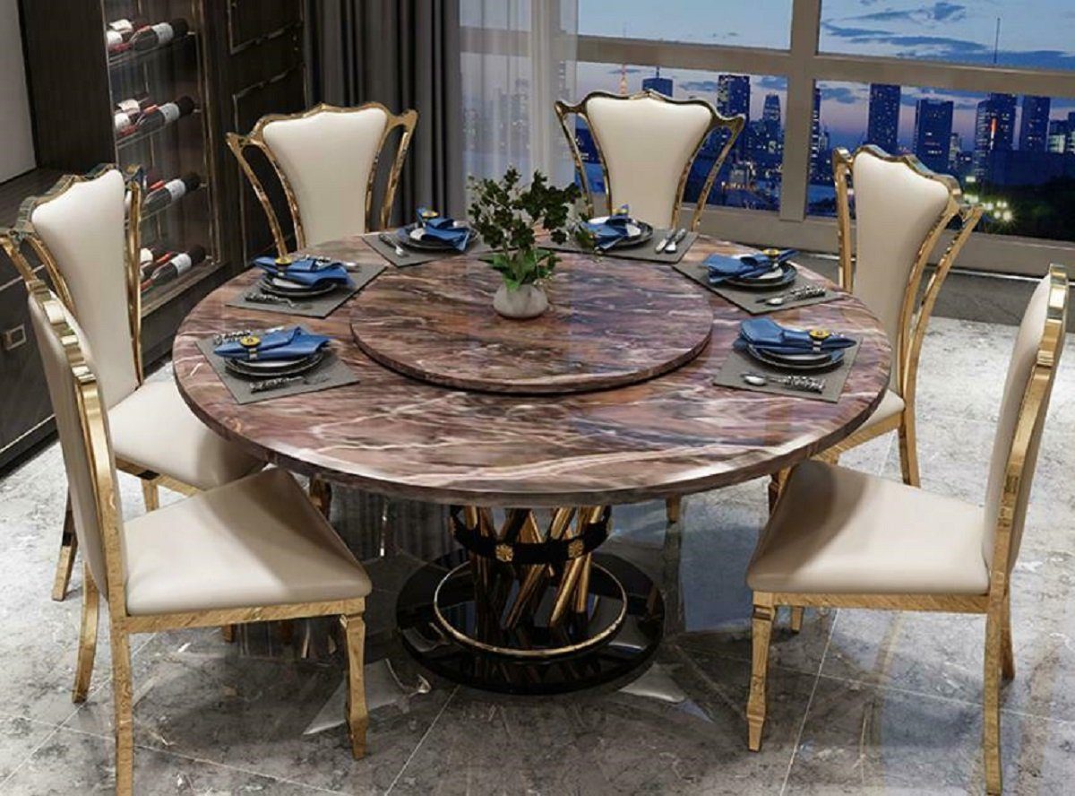 JVmoebel Esstisch, Marmor Stil Küche Moderner Esstisch Tisch Tische Esszimmer Luxus Braun