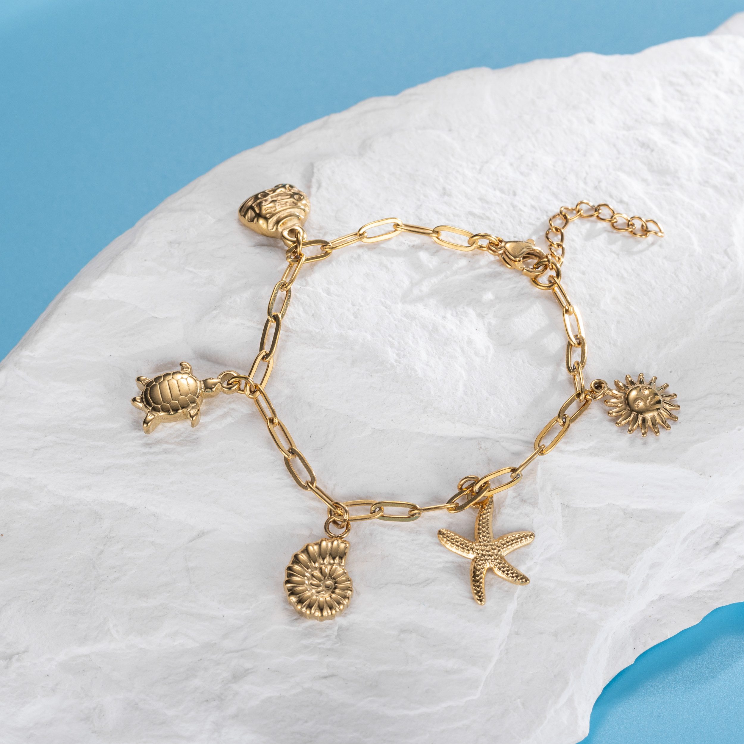 Firetti Bettelarmband Schmuck Geschenk Edelstahl Armschmuck Armkette Ocean