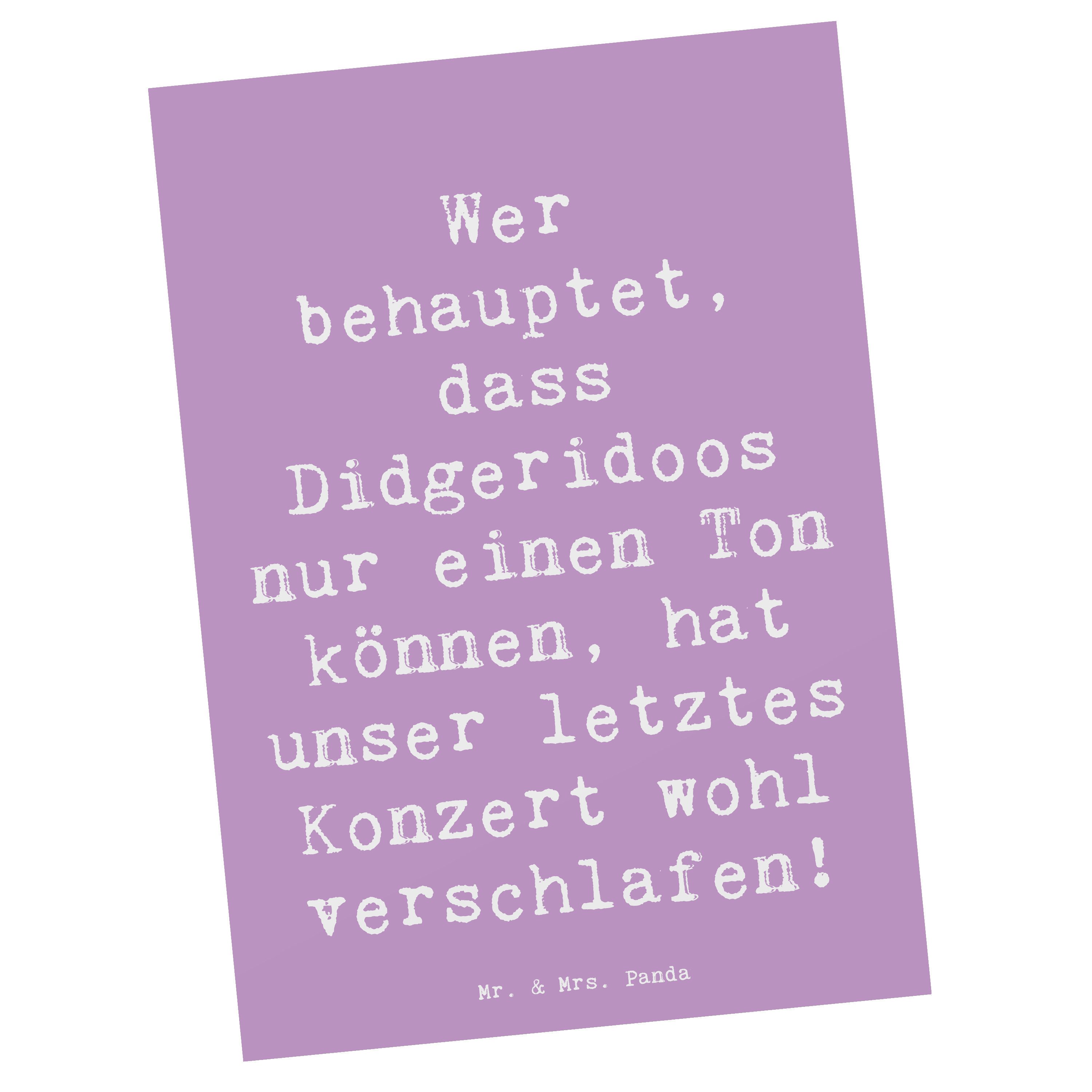 Postkarte Didgeridoo Konzert - Lavendeltraum - Geschenk, Tonreichweite Didgerid