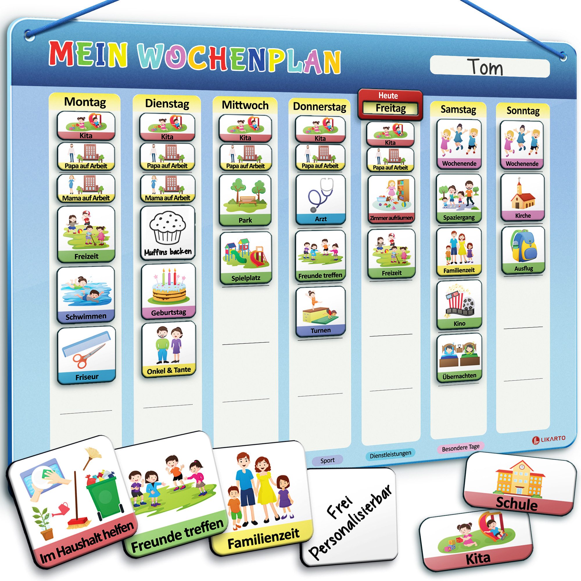 Likarto Magnettafel Magnetischer Wochenplaner für Kinder Montessori Planer günstig online kaufen