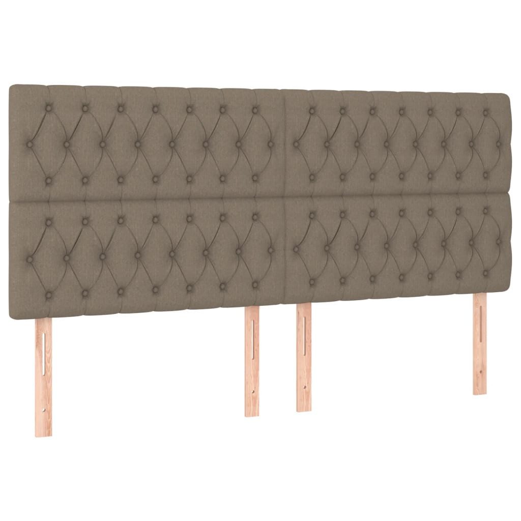 vidaXL Bett Kopfteil Taupe 180x7x118/128 cm Stoff (1-tlg)