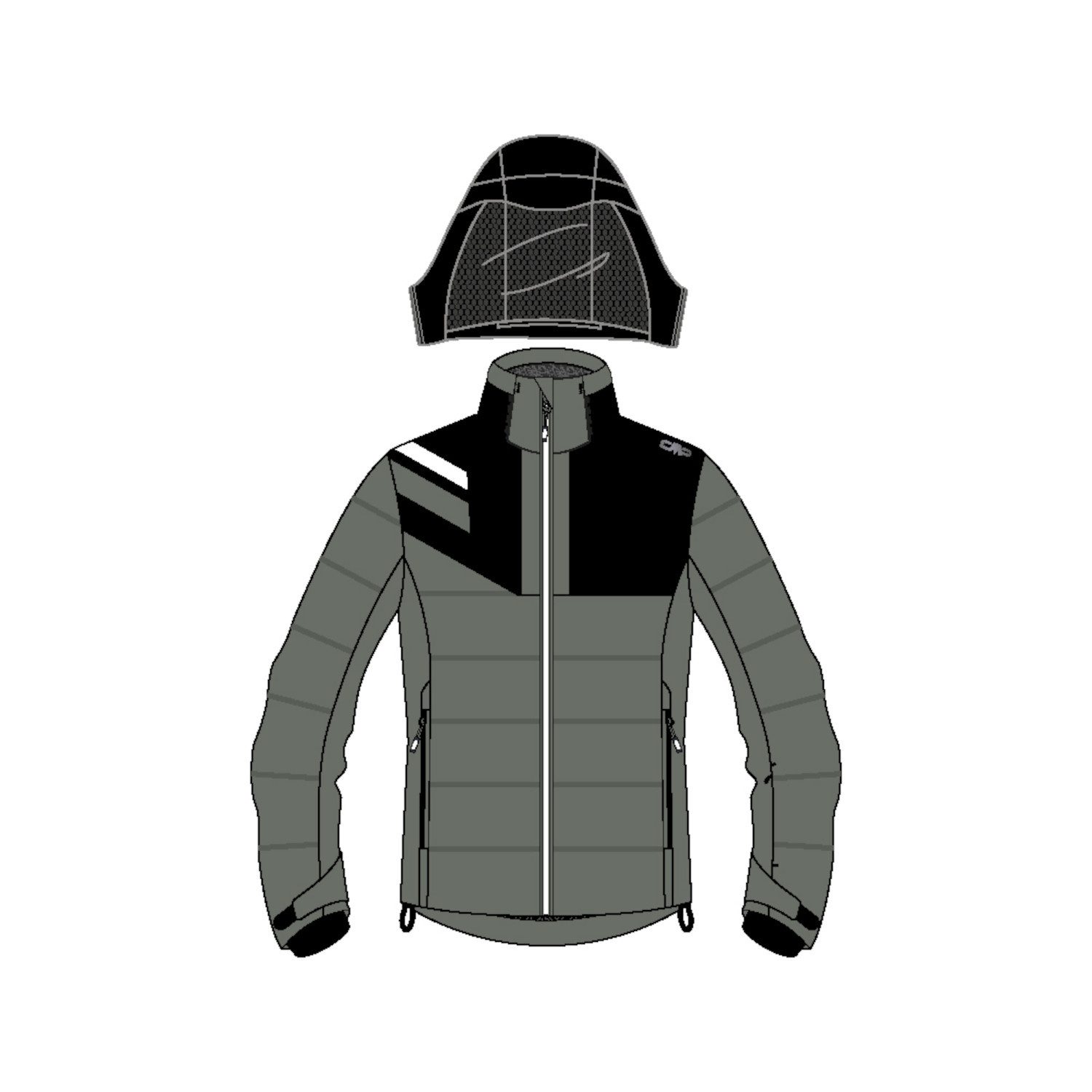 Skijacke CMP Herren Skijacke MAN JACKET ZIP HOOD 33W0767