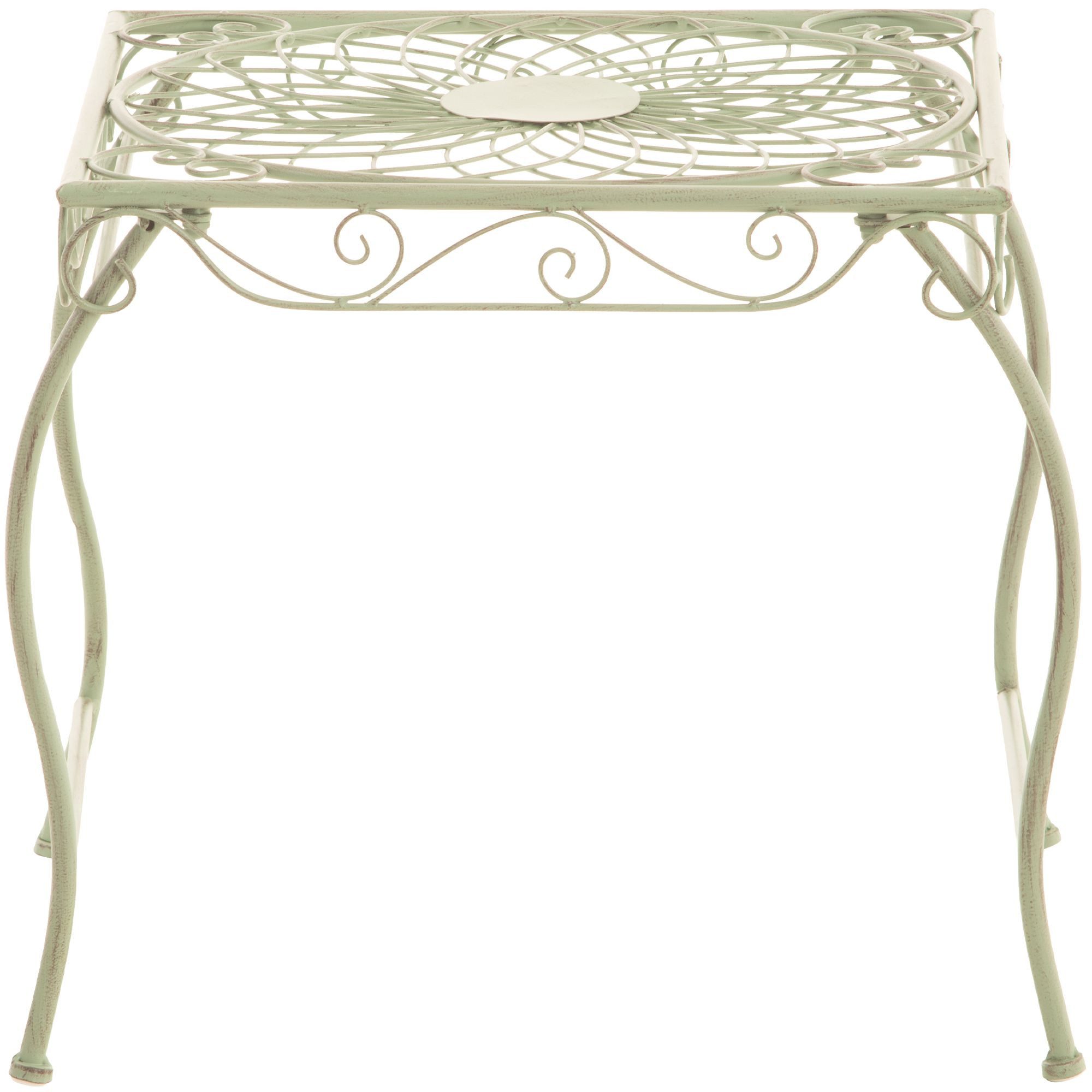 furnicato Gartentisch Zarina Beistelltisch 49x45x46 cm antik-grün (1-St)