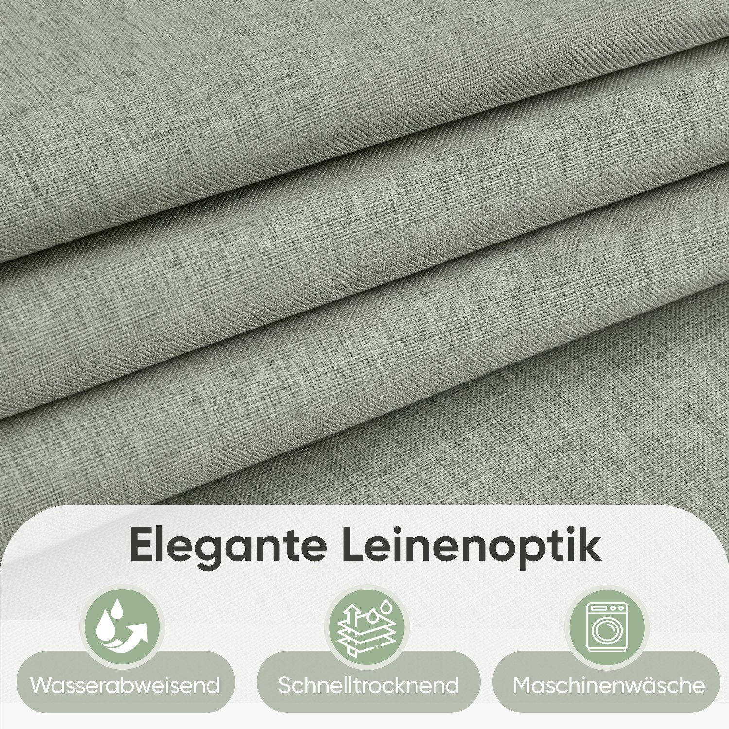 Sekey Duschvorhang Textil Duschvorhang Wannenvorhang Waschbar wasserabweisend mit Ringe Breite 90 cm (Packung, inkl. 8 Ringe), Badewannenvorh, 100% Polyester, L – Bild 3 von 5
