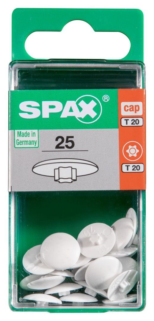 SPAX Abdeckkappe Spax Abdeckkappen weiß zum stecken - 25 Stk.