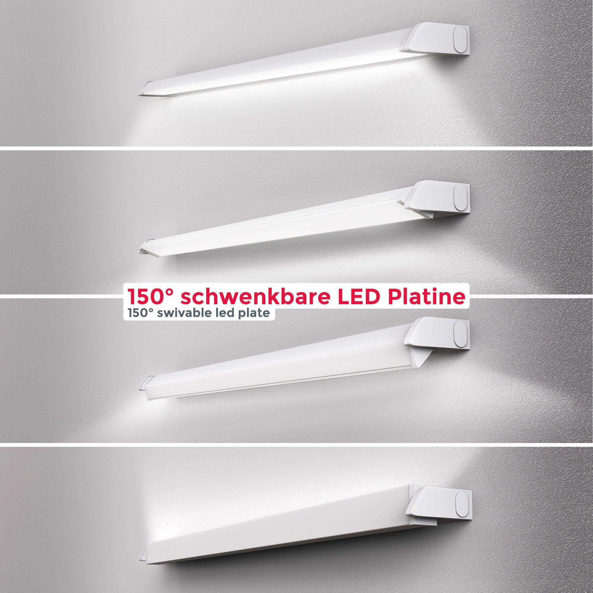 B.K.Licht LED Unterbauleuchte Küchenleiste Weiß 450lm 2700-4000K Schwenkbar CCT, LED fest integriert, Extra-Warmweiß, Neutralweiß, Schrankleuchte Schranklampe 5 – Bild 4 von 5