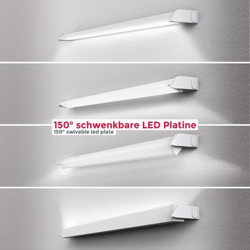 B.K.Licht Lichtleiste, LED fest integriert, Neutralweiß, Warmweiß, Unterschrankleuchte, 150° schwenkbar, Farbtemperatur wählbar, weiß