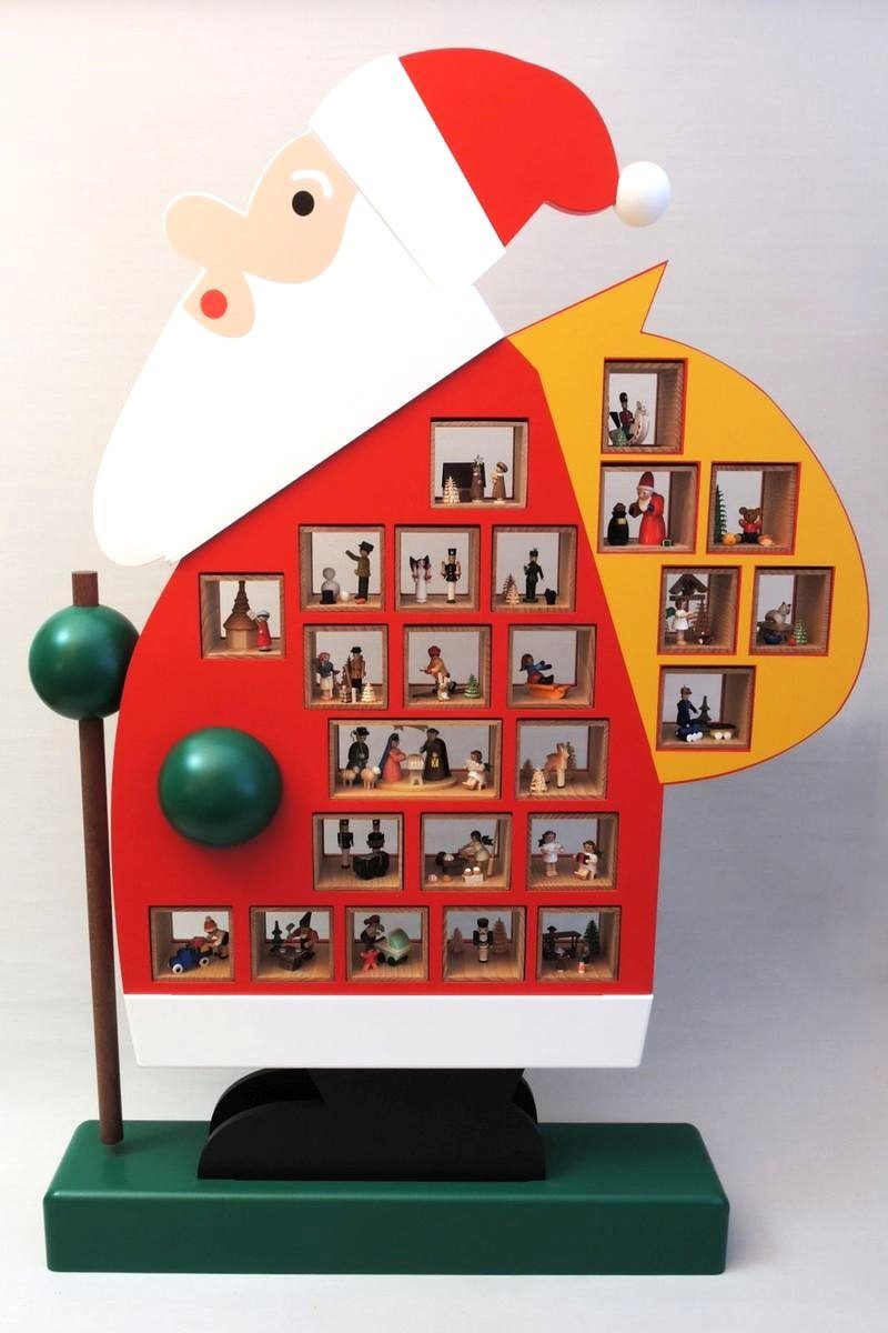 Richard Glaesser Schmuck-Adventskalender Adventskalender XXL Weihnachtsmann, Handwerkskunst aus dem Erzgebirge
