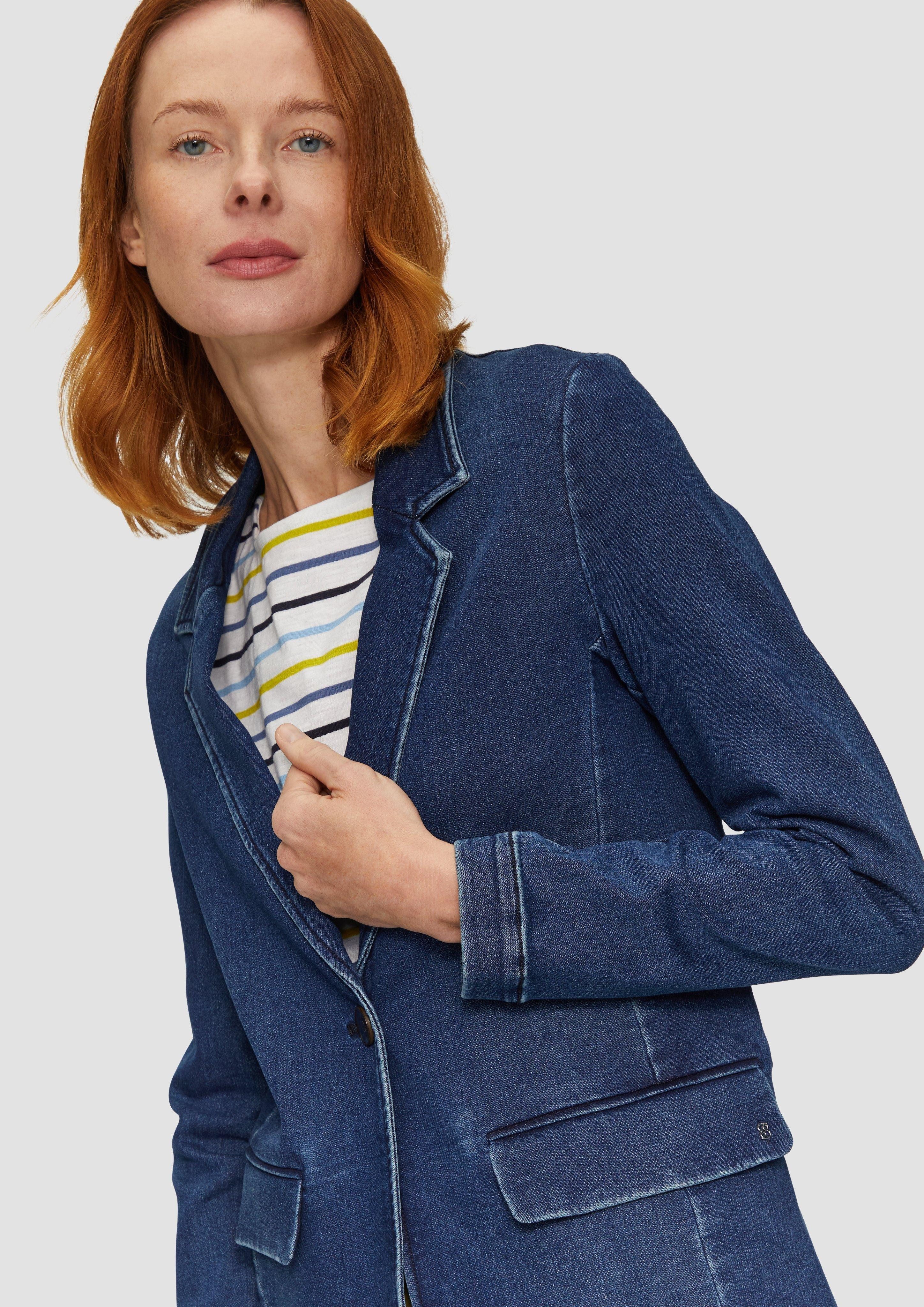 s.Oliver Jackenblazer Antaillierter Blazer aus Sweat-Denim günstig online kaufen