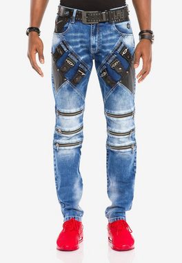 Cipo & Baxx Slim-fit-Jeans im Rockigen Design in Straight Fit