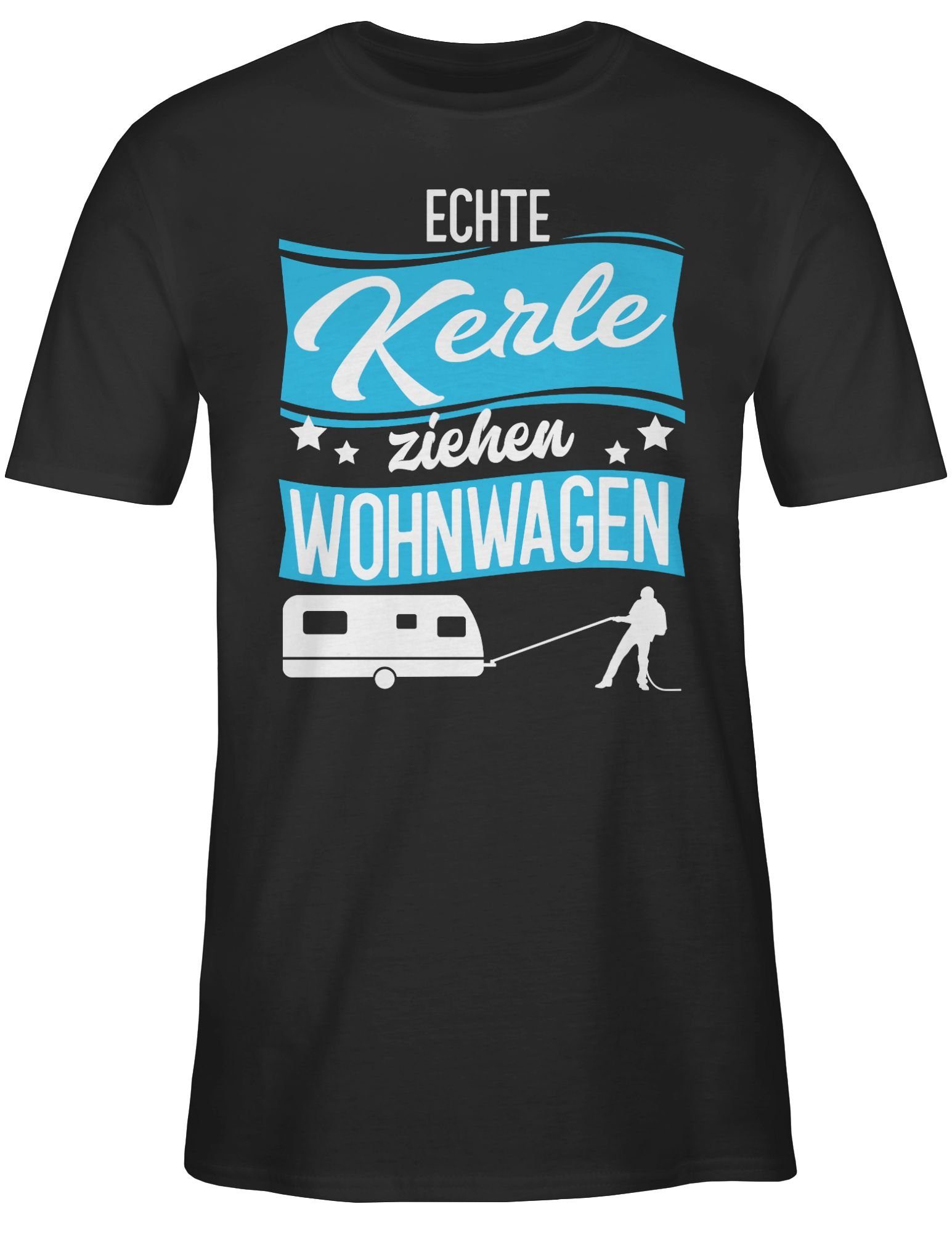 Shirtracer Geschenke Wohnwagen ziehen weiß/blau T-Shirt Kerle Schwarz & 2 Herren Echte Männer -