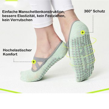 NUODWELL Socken Rutschfeste Yoga-Socken für Tanz, Yoga, Ballett und Pilates