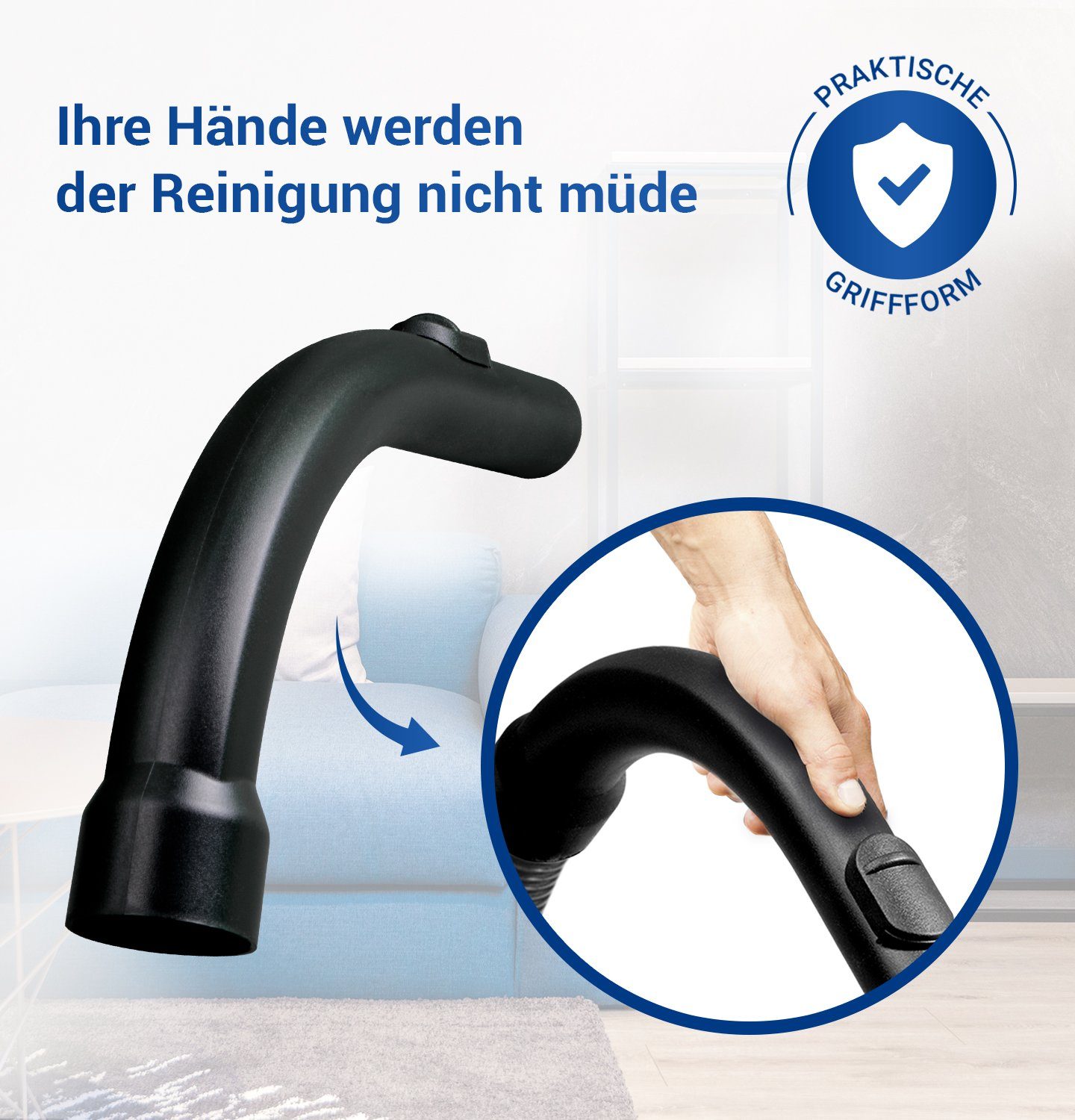 VIOKS Griff Ersatz für Miele 9442601 (1-St), Handgriff 35mmØ für Staubsaugerschlauch Bodenstaubsauger