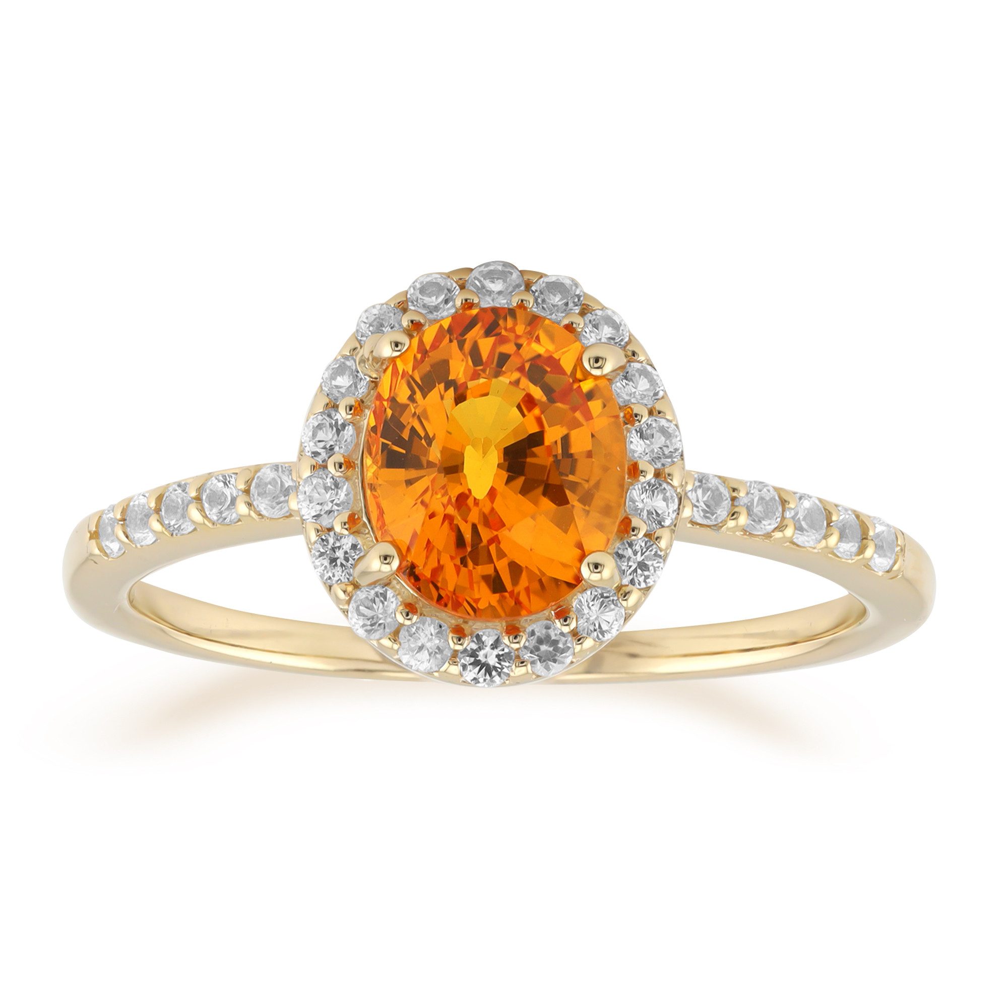 Cavill Goldring Cavill Gelbgold 375, Ring mit 1,34 ct Orangen- & weißen Saphiren (1-tlg)