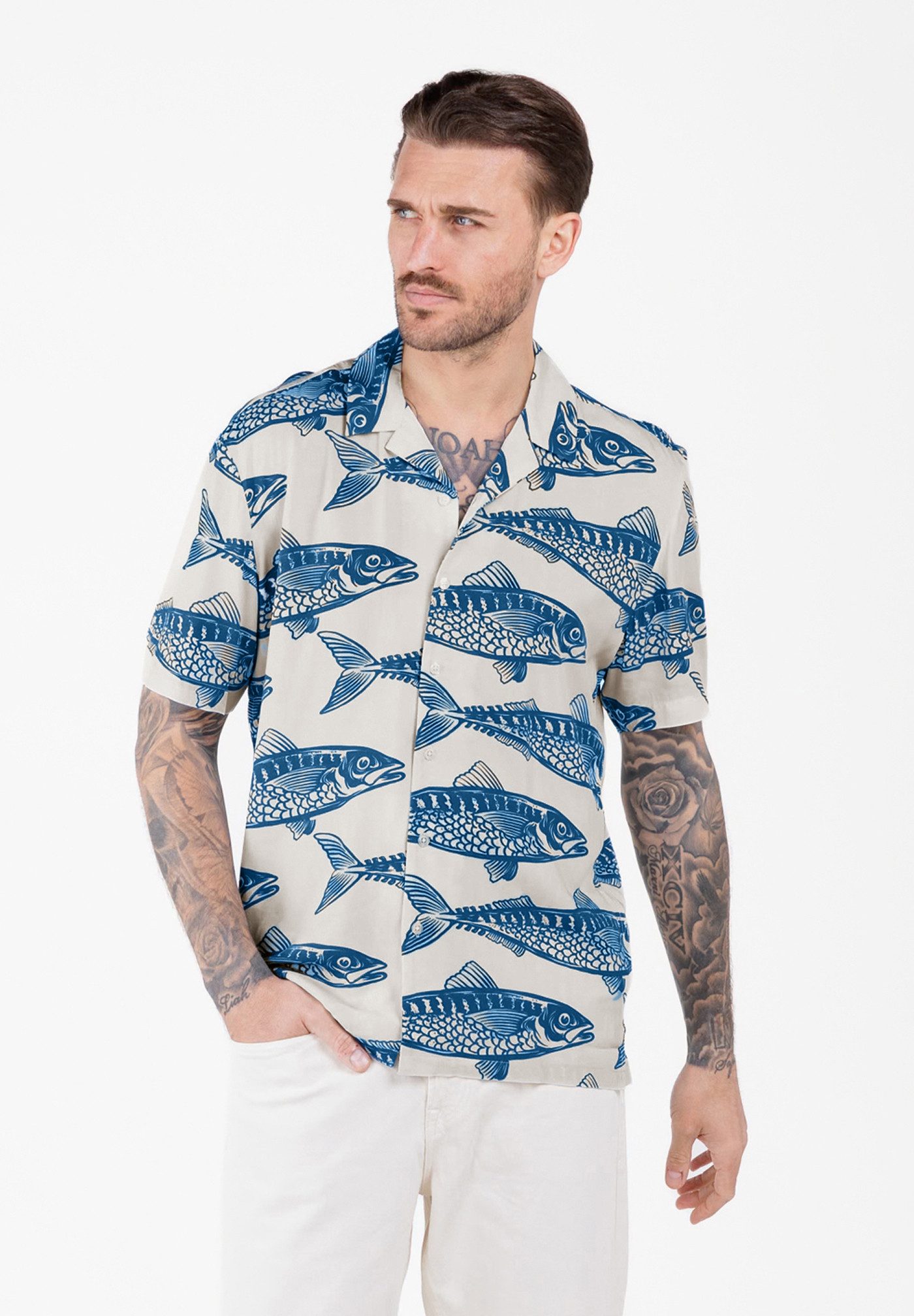 Key Largo Kurzarmhemd MSH KLSARDINES 1/2 patterned (1-tlg)