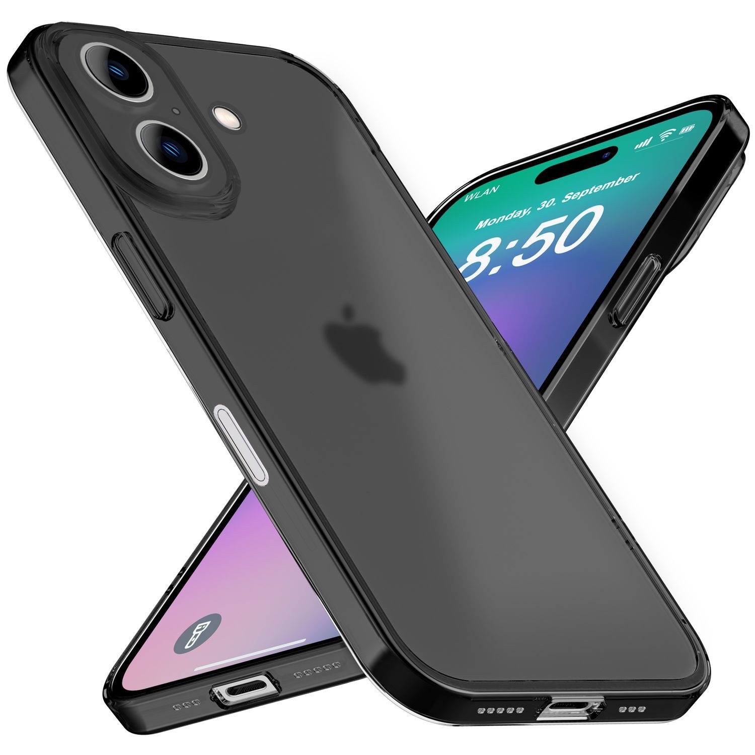 Nalia Smartphone-Hülle Apple iPhone 16 15,5 cm (6,1 Zoll), Ultra Dünne Hülle / Halb-Transparent / 0,3mm Hard Slim Case / Frosted