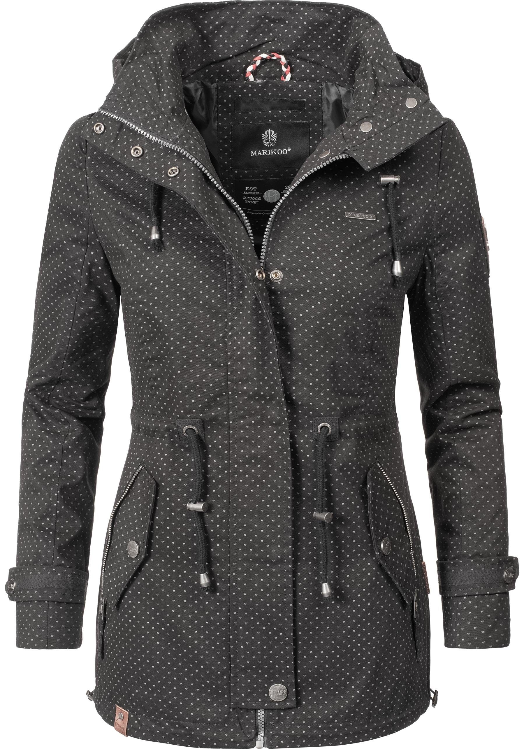 Marikoo Outdoorjacke Nyokoo modische Baumwoll Übergangsjacke mit großer Kap günstig online kaufen