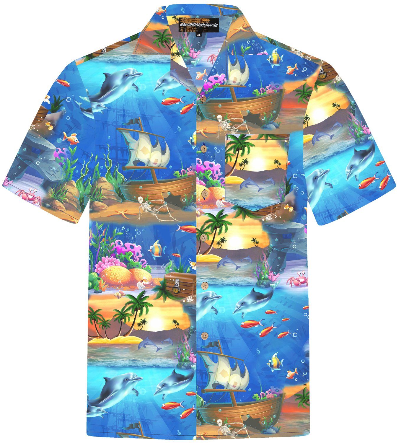 Hawaiihemdshop.de Hawaiihemd Hawaii Hemd Herren Baumwolle Kurzarm Hawaiihem günstig online kaufen