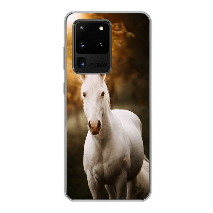 MuchoWow Handyhülle Pferd - Licht - Sonne Phone Case Handyhülle Samsung Galaxy S20 Ultra Silikon Schutzhülle