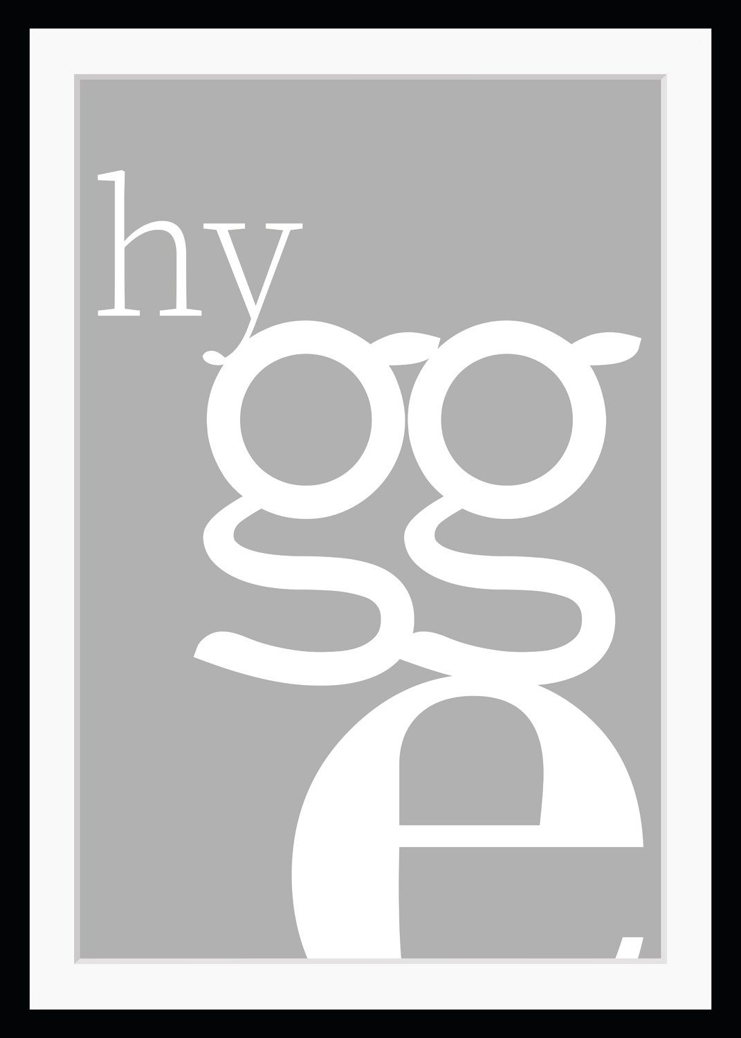 queence Bild hygge, Buchstaben, Humor, Motivationsbilder, Schriftzug, HD Premium Poster-Druck inkl. Holzrahmen