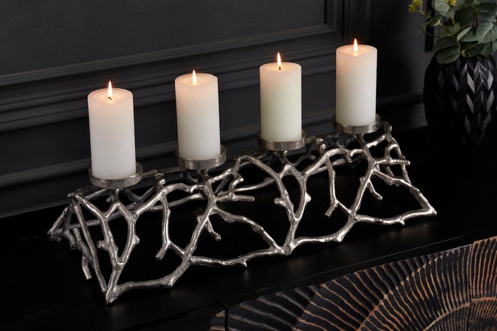 riess-ambiente Kerzenhalter ABSTRACT 60cm silber (Einzelartikel, 1 St), Woh günstig online kaufen